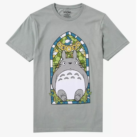 Hot Topic Tops - Studio Ghibli My Neighbor Totoro Stained Glass Boyfriend Fit T-Shirt [Juniors S]